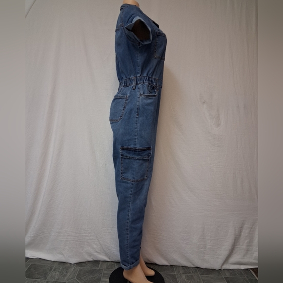 Celebrity Pink Blue Denim Overalls Size M - Picture 5 of 16